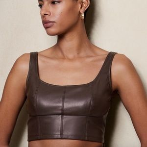 NWT CROPPED VEGAN LEATHER BUSTIER